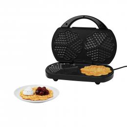 MEDION LIFE® Doppelwaffeleisen MD 16383, Waffeln in Herzform, antihaftbeschichteter Heizplatte, 1200 Watt, einstellbarer Temperaturregler