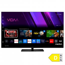 MEDION LIFE® MD 865300 LCD Smart-TV, 163,9 cm (65'') Ultra HD Display, HDR, Dolby Vision®, MEMC, PVR ready, VIDAA App Store, NETFLIX, Disney+, Paramount+ & Amazon Prime Video App, Bluetooth®, DTS X, Dolby Atmos®, HD Triple Tuner