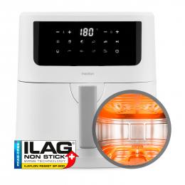 MEDION LIFE® P10 XL Duo matt Heißluftfritteuse MD 11750, 100 Rezepte in der Life+ App, mit 2 Heizelementen, 2.150 W Gesamtleistung, ölfreies Frittieren, 9 Automatikprogramme, 6,8 L Nutzinhalt