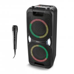 MEDION LIFE® PE-1 Pure Partylautsprecher, PLL-UKW Radio, Bluetooth® 5.4, satter Sound, verschiedene Lichteffekte, X-Bass Bassanhebung, inkl. Mikrofon, 2 x 25 W RMS Ausgangsleistung