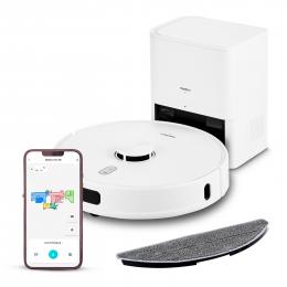 MEDION Saugroboter mit Absaugstation X41 SW+, Wischfunktion, Lasernavigation, starke 8.000 Pa Saugkraft, No Go & Go Bereiche, präzise Kartenerstellung, mehrere Etagen