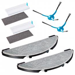 MEDION Saugroboter Zubehörset 3 für X20 SW (MD 11415), 2x Seitenbürsten, 2x Wischaufsätze,  2x Filter