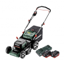 Metabo RM 36-18 LTX BL 46 Akku Rasenmäher 36 V ( 2x 18 V ) 46 cm Brushless + 2x Akku 10,0 Ah + Doppelladegerät 