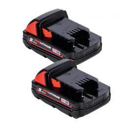 Milwaukee M18 B2 Akku Set 18 V 2x 2,0 Ah / 2000 mAh RED Li-Ion ( 2x 4932430062 ) 