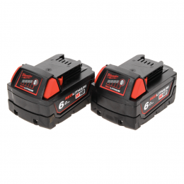 Milwaukee M18 B6 Akku Set 2x 18 V 6,0 Ah / 6000 mAh ( 2x 4932451244 )