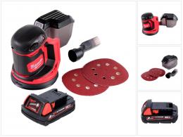 Milwaukee M18 BOS125-201 Akku Exzenterschleifer 18 V 125 mm + 1x Akku 2,0 Ah - ohne Ladegerät