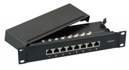 Mini-Patchpanel STP 8xRJ45 Cat.6, 10 Zoll , 1HE, RAL7035 grau