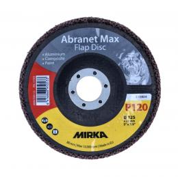 Mirka Abranet Max Flap disc T29 125 mm 22 mm ALOX 120 10 Stück ( 10x 8896700112 ) Fächerscheibe für Aluminium, Verbundstoffe, Lack