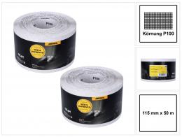 Mirka BASECUT Schleifpapier 115 mm x 50 m P100 2x Schleifrolle ( 2x 2251100110N ) Universal Schleifpapier 