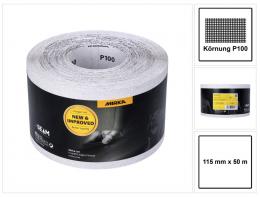 Mirka BASECUT Schleifpapier 115 mm x 50 m P100 Schleifrolle ( 2251100110N ) Universal Schleifpapier 