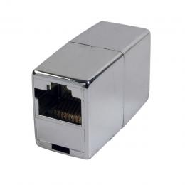 Modular-Adapter RJ45 Buchse/Buchse, metallfarben, 1:1