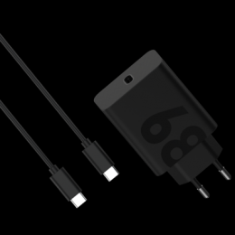 Motorola - 68 Watt Schnell-Ladegerät – schwarz Bis zu 68W USB-PD 3.0-Schnellladung, GaN-Technologie, USB-C- zu USB-C-Ladekabel im Lieferumfang enthalt