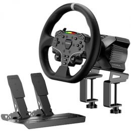 MOZA R3 Racing Bundle für PC Lenkrad- und Pedalset für Sim Racing, realistisches Fahrgefühl, kompakte Wheelbase mit 3,9Nm Drehmoment, mit Schnellversc