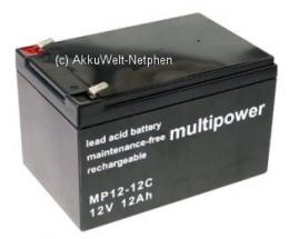 Multipower MP12-12C Zyklenakku für Eco City 20 Eco Fun 20 Elektroroller Elektroscooter
