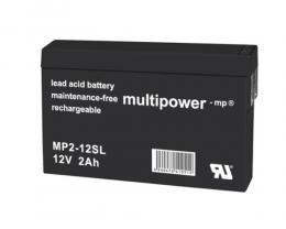 Multipower MP2-12SL MP2-12 SL Faston 4,8mm 12.0V 2,0Ah
