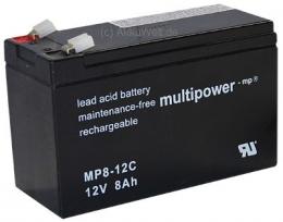 Multipower MP8-12C PB Anschluss 6,3mm 12V 8 Ah