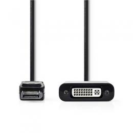 Nedis 0,2 m DisplayPort - DVI-Kabel, Schwarz [DisplayPort-Stecker - DVI-D 24+1p Buchse]