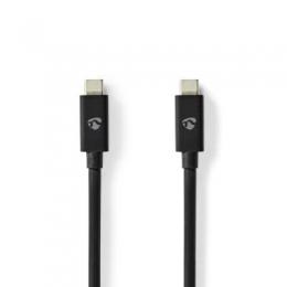 Nedis 1m USB-C 4.0 Gen 3x2, 240W, 8K@60Hz, 40Gbps | Vernickelt | 1.00 m | Rund | PVC | Schwarz | Box