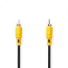Nedis Composite-Videokabel - RCA | RCA | Vernickelt | 480p | 5.00 m | Rund | PVC | Schwarz | Label