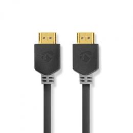 Nedis High Speed ??HDMI™ Kabel mit Ethernet | HDMI™ Stecker | 4K@30Hz | ARC | 10.2 Gbps | 15.0 m | rund | PVC | Anthrazit | Verpackung mit Sichtfenste