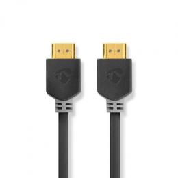 Nedis High Speed ??HDMI ™ Kabel mit Ethernet | HDMI™ Stecker | 4K@60Hz | ARC | 18 Gbps | 0.50 m | rund | PVC | Anthrazit | Verpackung mit Sichtfenster