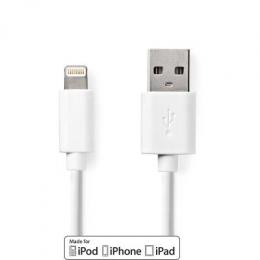 Nedis Kabel USB 2.0 | Apple Lightning 8-Pin | USB-A Stecker,weiß