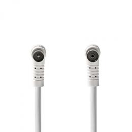 Nedis Koaxial Kabel | IEC (Coax) Stecker | IEC (Coax) Buchse Vernickelt | 120 dB | 75 Ohm | 4-fach geschirmt | 10.0 m | Rund | PVC | Weiss | Label