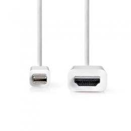 Nedis Mini Displayport-Kabel 1.2 | Mini DisplayPort | HDMI™ Stecker | 21.6 Gbps | Vernickelt | 2.00 m | Rund | PVC | Weiss | Box