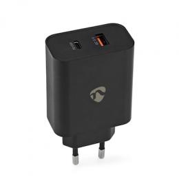 Nedis Netzladegerät 65 W Schnellladefunktion 2.0 2.25 A - Anzahl der Ausgänge: 2, USB-A, USB-C™, Automatische Spannungswahl