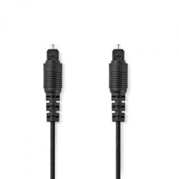 Nedis Optisches Audiokabel - Toslink Stecker | Toslink Stecker | 1.00 m | Rund | PVC | Schwarz | Label