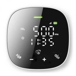 Nedis SmartLife Luftqualitätsmonitor Wi-Fi | inkl. Display | Kohlendioxid (CO2) / Luftfeuchtigkeit / Temperatur | Android™ / IOS | Schwarz / Weiss