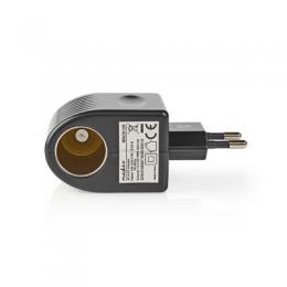 Nedis Steckdosen Adapter Euro / Typ C (CEE 7/16) - 100 - 240 V AC 50/60 Hz, 12 V DC, 6 W, Netzstromversorgung, 0.3 A, schwarz, Kunststoff