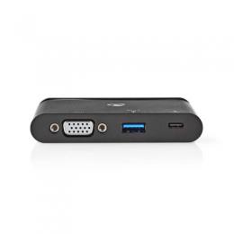 Nedis USB-Adapter USB 3.1 USB-Typ-C ™ USB Type-A / USB Type-C™ / 1x VGA, Schwarz