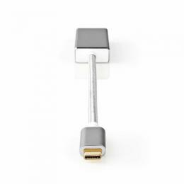 Nedis USB-Adapter | USB 3.2 Gen 1 | USB-C™ Stecker | Mini DisplayPort Buchse | 0.20 m | rund | Vergoldet | Geflochten / Nylon | Silber | Verpackung mi