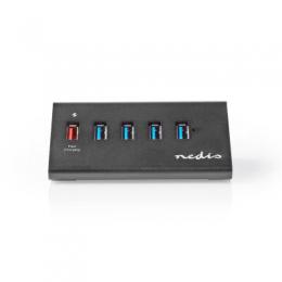 Nedis USB-Hub 5-Port port(s) QC3.0 USB 3.2 Gen1 - Netzstromversorgung / Stromversorgung über USB, 5 Gbps, 5x USB