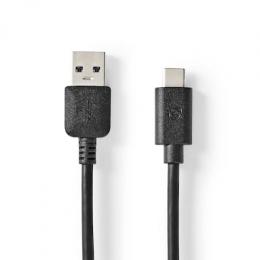 Nedis USB-Kabel | USB 3.2 Gen 1 | USB-A Stecker | USB-C™ Stecker - 60 W | 5 Gbps | Vernickelt | 2.00 m | Rund | PVC | Schwarz | Box