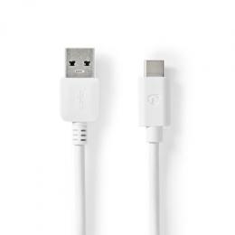 Nedis USB-Kabel | USB 3.2 Gen 1 | USB-A Stecker | USB-C™ Stecker - 60 W | 5 Gbps | Vernickelt | 2.00 m | Rund | PVC | Weiss | Box