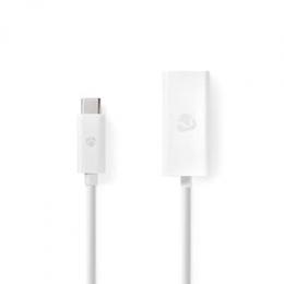 NEDIS USB-Netzwerkadapter | USB 3.2 Gen 1 | 1000 Mbps | B-Ware USB-C™ Stecker | RJ45 Buchse | 0.20 m | rund | Vernickelt | Verzinntes K