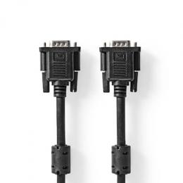 Nedis VGA-Kabel | VGA Stecker | 2.00 m | Schwarz - Vernickelt | Maximale Auflösung: 1280x768 | Rund | ABS | Label