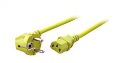 Netzleitung Schutzkontakt 90 - C13 180, gelb, 1.8 m, 3 x 0.75 mm