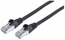 Netzwerkkabel, Cat5e, SF/UTP INTELLINET CCA, Cat5e-kompatibel, RJ45-Stecker/RJ45-Stecker, 1 m, schwarz