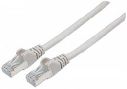 Netzwerkkabel mit Cat6a-Stecker und Cat7-Rohkabel, S/FTP INTELLINET 100% Kupfer, LS0H, 0,25 m, grau