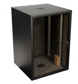 Netzwerkschrank OFFICE 18HE, 600x600 mm, RAL7035, Akustisch gedmmt