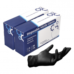 Nitril Einweg Handschuhe in Spenderbox Schwarz / Black 200 Stück Größe L / Large - nicht Steril