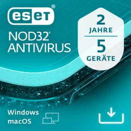 NOD32 Antivirus Vollversion Lizenz   5 Computer 2 Jahre (Download)