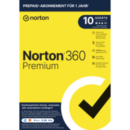 Norton 360 Premium [10 Geräte - 1 Jahr - 75GB] [Download]