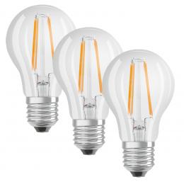 OSRAM 3er-Set LED PROMO 7-W-Filament-LED-Lampe E27, neutralweiß, klar