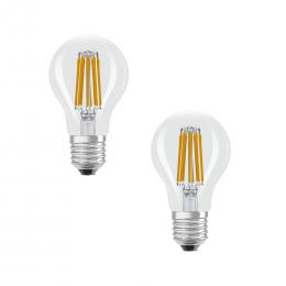 Osram LED Classic A 100, Filament, EEK A, 7,2 W, 1521 lm, E27, kaltweiß, klar, 2er Pack