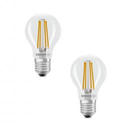 Osram LED Classic A 75, Filament, EEK A, 5 W, 1055 lm, E27, warmweiß, klar, 2er Pack