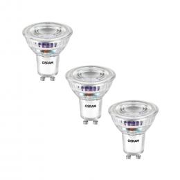 Osram LED PAR16 50 100°, 2,5 W, 450 lm, GU10, EEK A, warmweiß, 3er Pack